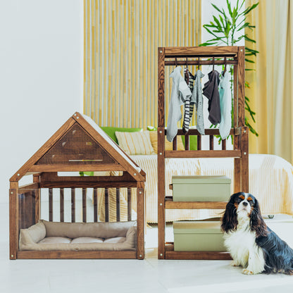 Wooden Dog Сage House  with Wardrobe